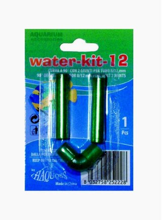 Curva tubo a 90° con 2 giunti water kit 12 8/12