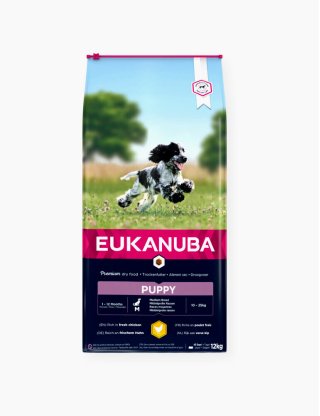 Eukanuba Dog Base Puppy Medium Breeds Chicken kg 15 + 3 Kg omaggio
