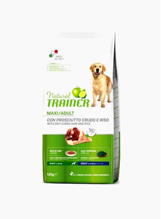 Trainer Natural Dog Adult Maxi Prosciutto Crudo, Riso 12 KG