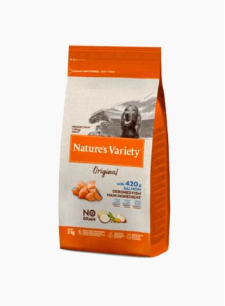 Nature's Variety Original No Grain Cane Medium Adult Salmone 10KG