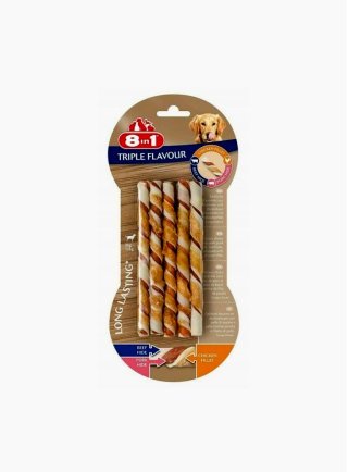 8in1 Snack cane Triple flavour Twisted sticks 10 pezzi 70 g