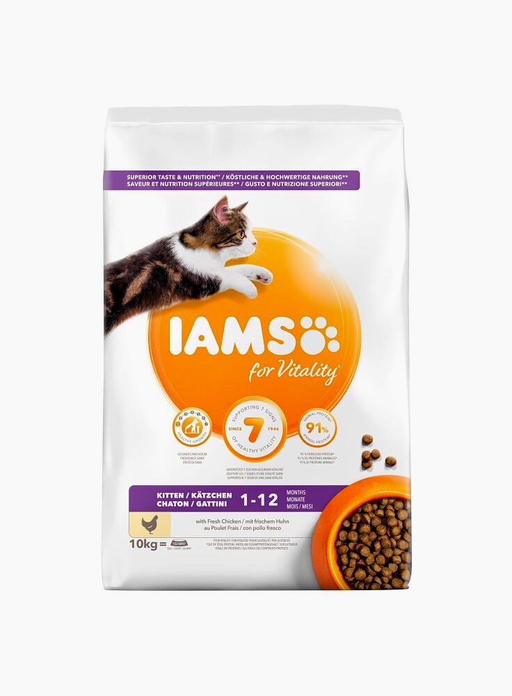 Iams for Vitality Cat Base Kitten All Breeds Chicken 10 Kg