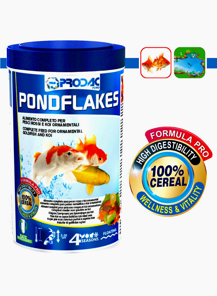 Prodac Pondflakes Mangime per Pesci acquario in Scaglie