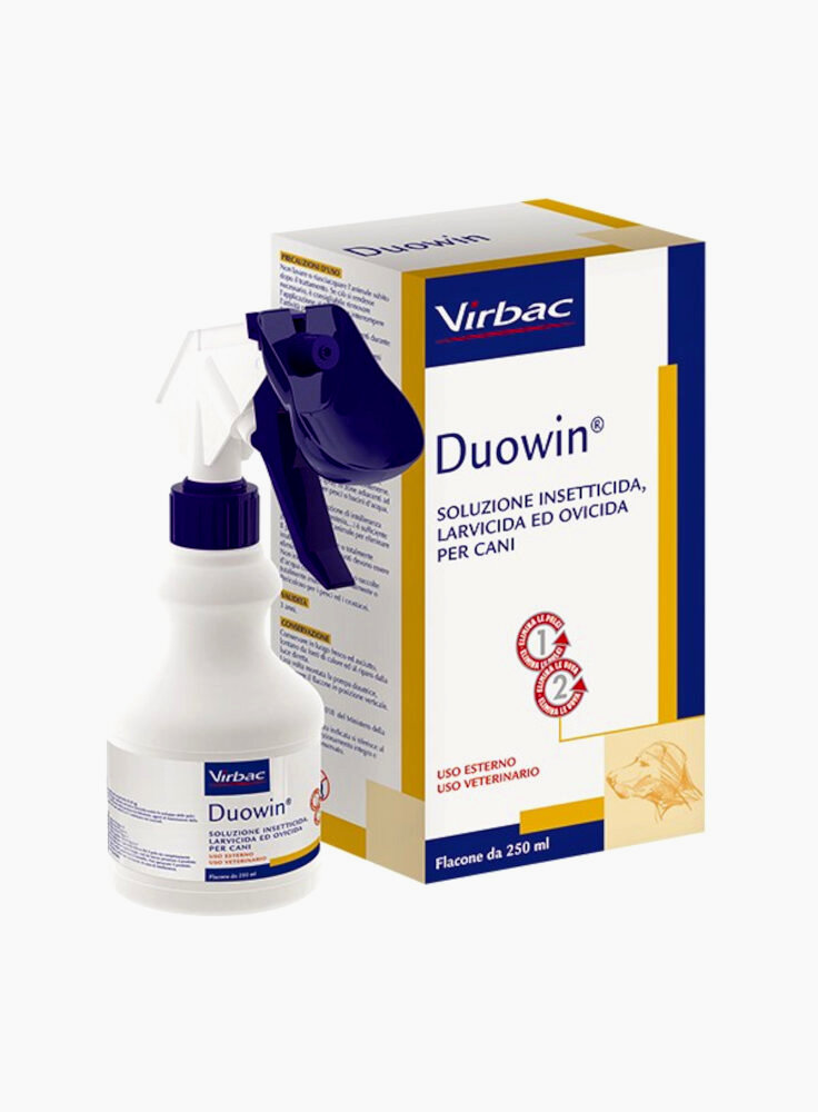 Virbac Duowin, soluzione insetticida, larvicida ed ovicida per cani  250ml