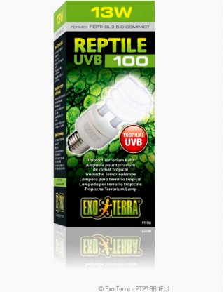 Lampada fluorescente per rettili Reptil Glo 100 UVB 5.0 compact