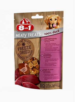 8in1 Snack cane Freeze Dried Dog Meaty Treats Petto d'Anatra 50 g