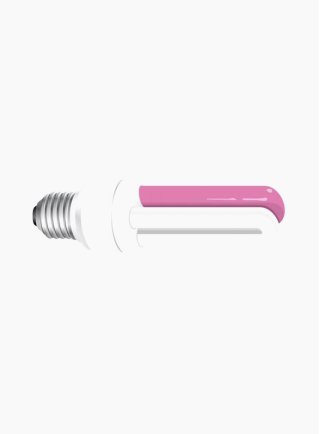 Lampada risparmio energetico attacco E27 20 W bianca e rosa