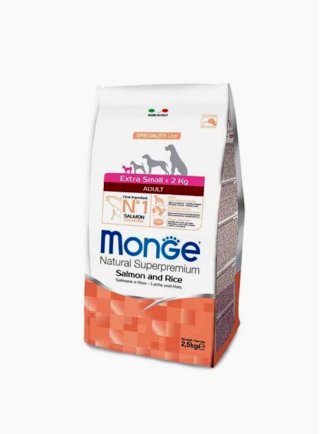 Monge EXTRA SMALL Adult SPECIALITY Monoprotein Salmone e Riso 800g - cane