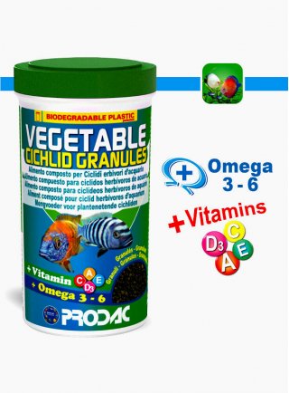Prodac Vegetable Cichlid Granules Alimento per pesci d acquario 250 ml