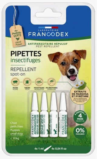 Antiparassitario 4 fiale effetto repellente naturale Francodex per cani