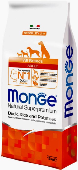 Monge ADULT SPECIALITY All Breeds Anatra, Riso e Patate 12kg - cane
