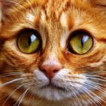 Gatto che fissa intensamente negli occhi il suo padrone, riflettendo curiosità e affetto.