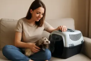 Furetti e trasportini: come abituarli senza stress prima della prima uscita